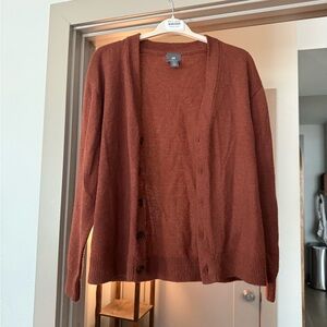H&M Men's Rust Cardigan Sweater